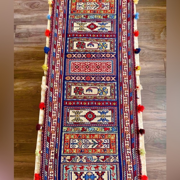 Persian Handmade klim (runner) ‏ (124*37 CM) (48.8*14.5 inch) (4.06 X 1.2 Feet) - Picture 5 of 13